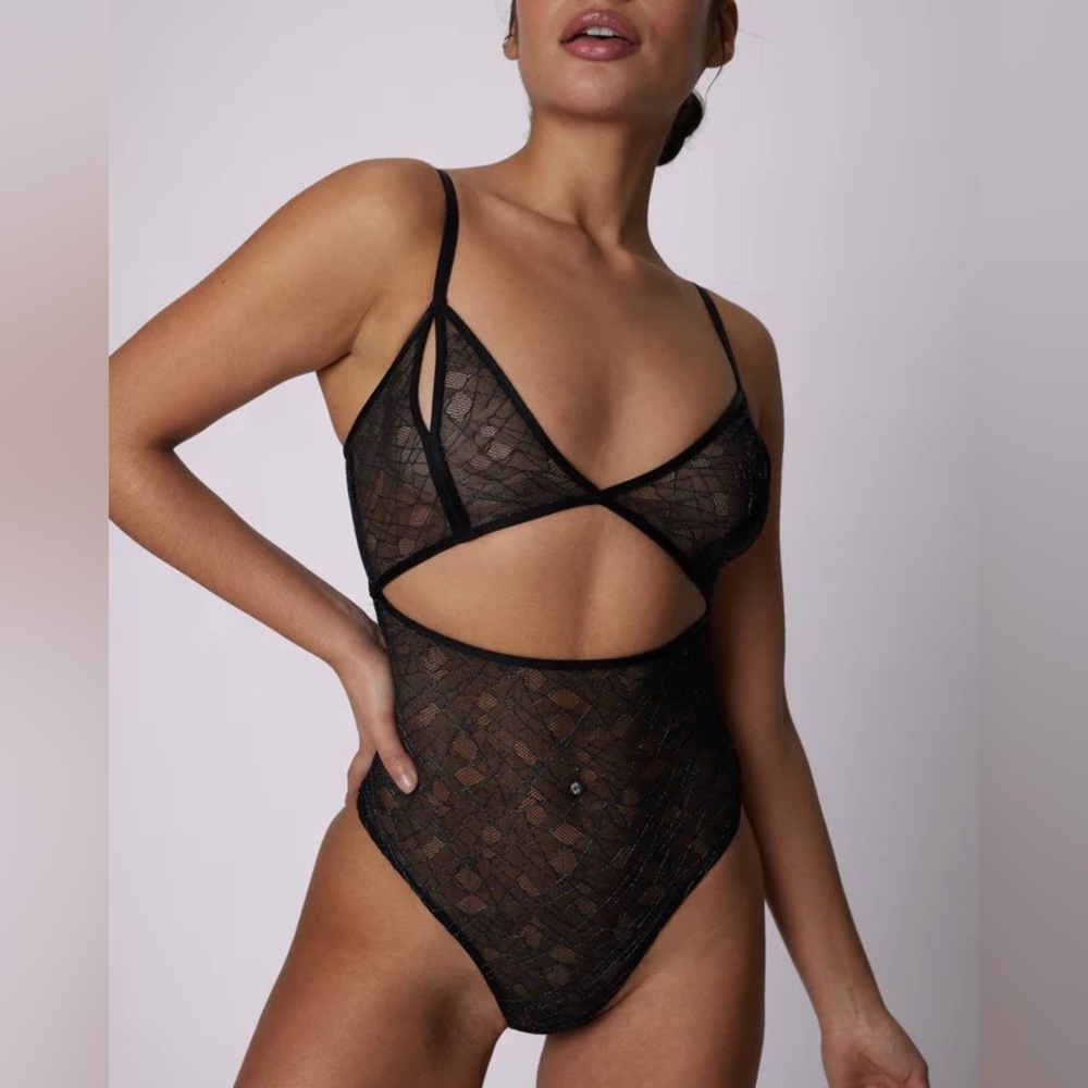 Elegant Black Lace Bodysuit